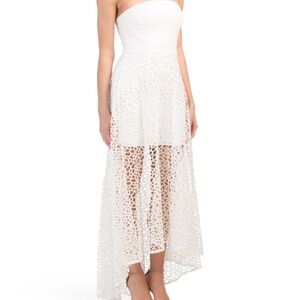High- Low Lace Overlay Dress